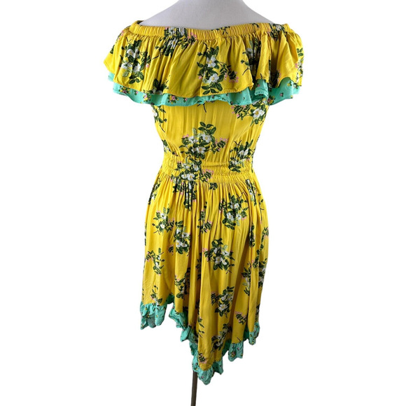 Matilda Jane Hooked On A Feeling Dress Yellow Ruffle Smocked Women's Size Small - Picture 8 of 13
